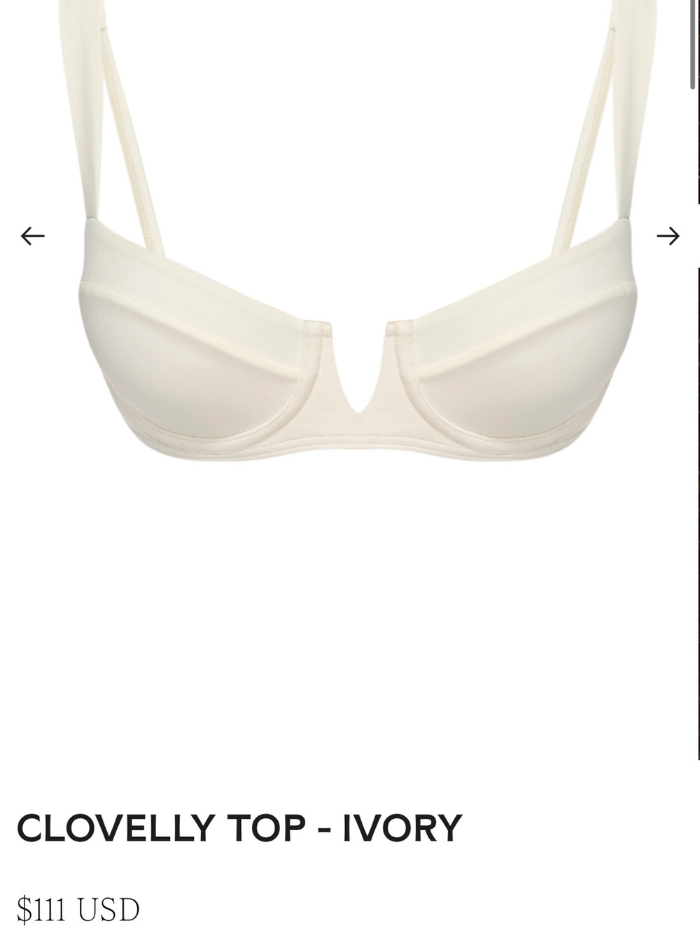 Monday Swimwear Cream Underwire Bikini Top with High-Cut Brief - Picture 2 of 7